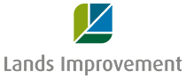 A logo with overlapping green, blue, and dark teal shapes on a grey background.